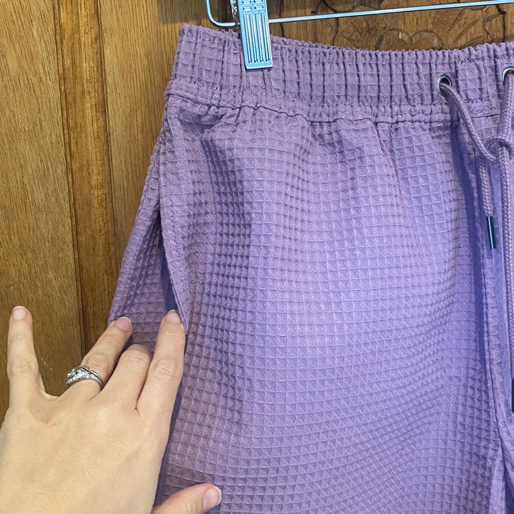 Negative Space Purple Drawstring Short Waffle Kni… - image 6